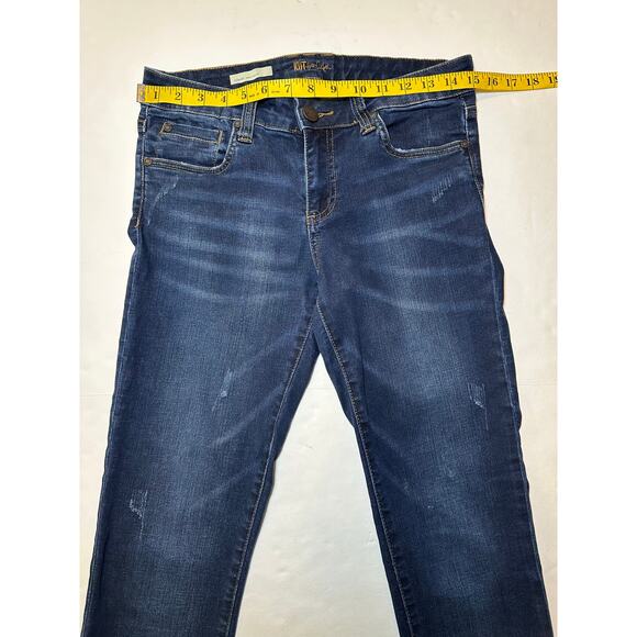 Kut from the Kloth Connie Ankle Skinny Jeans Womens Size 4 Blue Denim Distressed - Picture 4 of 7
